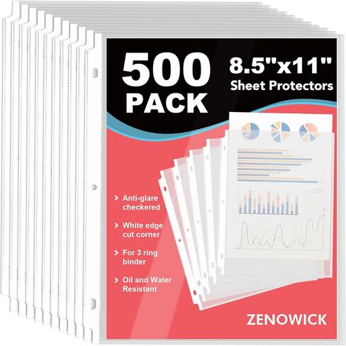 150 Pack Sheet Protectors 8.5 x 11 inch Clear Page Protectors for 3 Ring Binder Heavy Duty, Plastic Sleeves for Papers, Document in Saudi Arabia