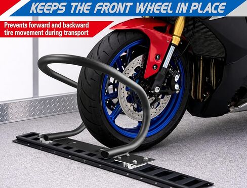 Heavy-Duty Steel 7" E-Track Motorcycle Wheel Chock,Adjustable Front Tire Stop for E-Track & X-Track Systems for Trailer & Cargo Transport Use (2 Pack) in Saudi Arabia