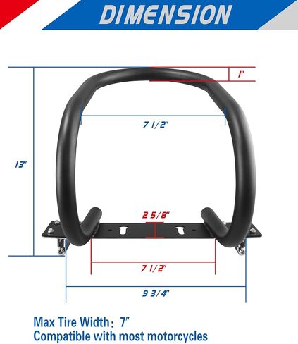 Heavy-Duty Steel 7" E-Track Motorcycle Wheel Chock,Adjustable Front Tire Stop for E-Track & X-Track Systems for Trailer & Cargo Transport Use (2 Pack) in Saudi Arabia