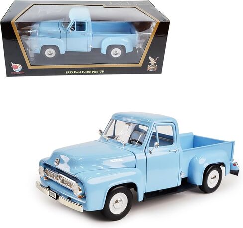 1953 Ford F-100 Pickup 1:18 Diecast Model - Iconic Driverised Classic with Curved Windshield, Opening Doors & Functional Steering Wheel, Premium Gift Box for Collectors, 14+,Red in Saudi Arabia
