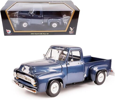 1953 Ford F-100 Pickup 1:18 Diecast Model - Iconic Driverised Classic with Curved Windshield, Opening Doors & Functional Steering Wheel, Premium Gift Box for Collectors, 14+,Red in Saudi Arabia