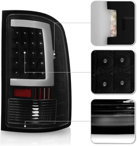 ACANII - For Black 2007-2013 GMC Sierra 1500 2500HD 3500HD LED Tube Tail Lights Brake Lamps in Kuwait