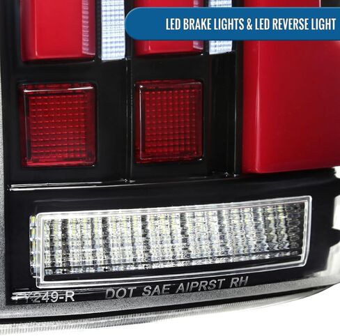 Ronnin - Fits 2007-2013 Toyota Tundra Pickup Truck Full LED Tail Lights Integrated Brake and Sequential Turn Signals + Animated Startup Effect Parking Assembly Pair | Glossy Black in Kuwait