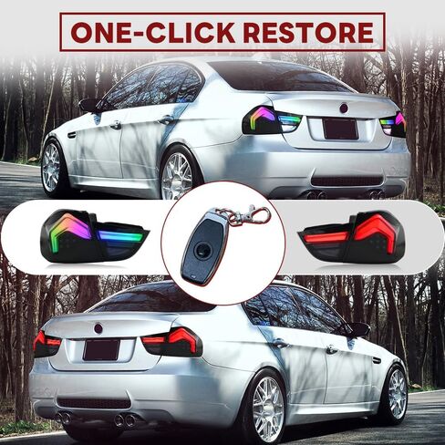 Tail Lights for 2009-2012 BMW 3-Series E90 328i 335i 4dr Sedan Taillights with Star-up Animation Multicolor DRL Amber Sequential Turn Signal Rear Back Lamp(APP Control, 1 Pair) in Saudi Arabia