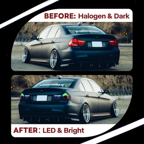 Tail Lights for 2009-2012 BMW 3-Series E90 328i 335i 4dr Sedan Taillights with Star-up Animation Multicolor DRL Amber Sequential Turn Signal Rear Back Lamp(APP Control, 1 Pair) in Saudi Arabia