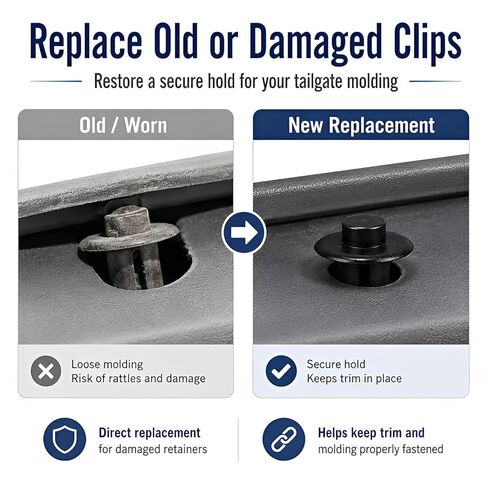 10Pcs Compatible with Ford F150 F250 F350 Super Duty Tailgate Molding Rivet Retainers Clips (Black,10Pcs) in Saudi Arabia