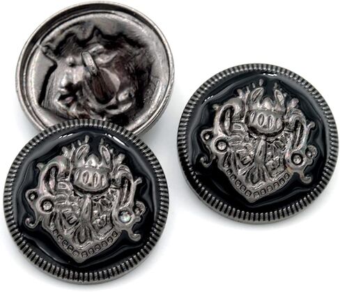 5PCS Bronze Metal Buttons Blazer Jackets 4 Holes Premium Knitting Sewing Buttons (23mm, Gun Color) in Kuwait