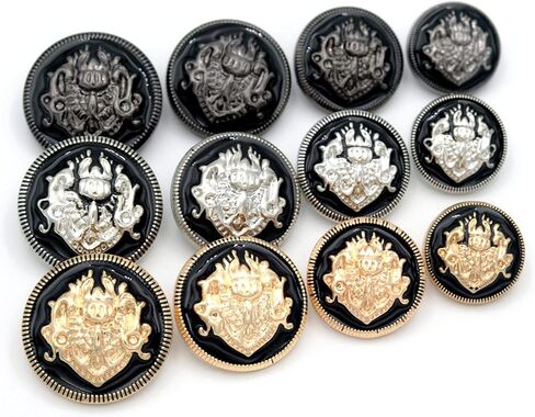 5PCS Bronze Metal Buttons Blazer Jackets 4 Holes Premium Knitting Sewing Buttons (23mm, Gun Color) in Kuwait