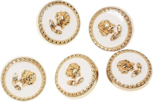 5pcs 7/8" Gold Round Rose Button Winter Wool Coat Trench Coat Pants DIY Buckle in Saudi Arabia