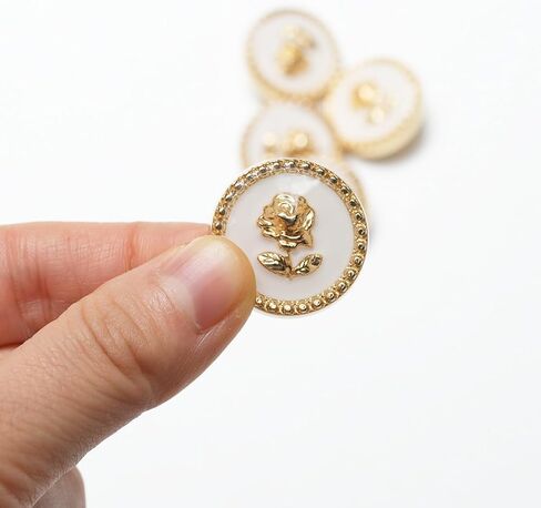 5pcs 7/8" Gold Round Rose Button Winter Wool Coat Trench Coat Pants DIY Buckle in Saudi Arabia