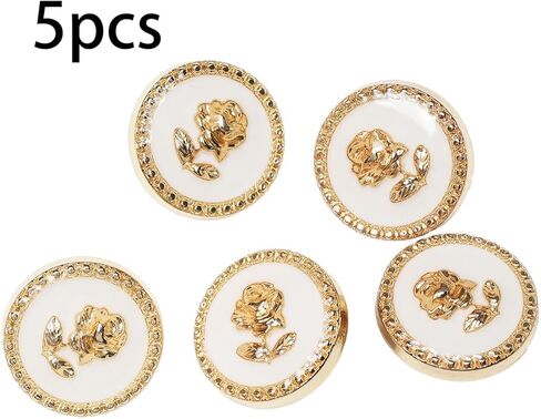 5pcs 7/8" Gold Round Rose Button Winter Wool Coat Trench Coat Pants DIY Buckle in Saudi Arabia
