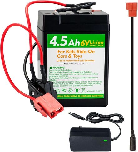 6V 4.5Ah Li-ion Battery Pack, Replacement for Kids Ride-On Cars, Compatible with Hyper Disney Princess and Marvel Spider-Man ATV in Kuwait
