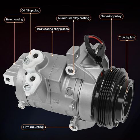 168662 A/C Air Conditioner Compressor Assembly with Clutch Compatible with 2011-2014 Ford F150, For 2015-2017 Expedition/Lincoln Navigator, 15-19 Transit-150/250/350/350 HD V6 3.5L 3.7L for TEM276050 in Saudi Arabia