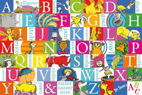 Buffalo Games Dr. Seuss Alphabet 50-Piece Floor Puzzle - 3 ft x 2 ft - Letter Recognition & Gifts for Students - Pattern Recognition & Fun School Supplies in Kuwait