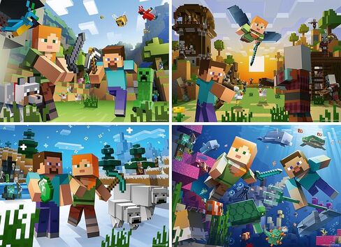 حزمة ممتص الصدمات من Ravensburger Minecraft 4 × 100 قطعة in Kuwait