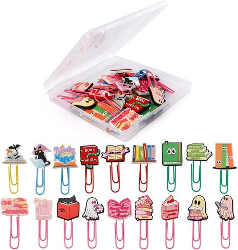 Cute Paper Clips for Bookish Gifts for Book Lovers 18 PCS Fancy Paper Clips Office Bookworm Gifts Supplies Cute School Supplies Bookmarks for Book Lovers Study Stuff in Saudi Arabia