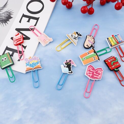 Cute Paper Clips for Bookish Gifts for Book Lovers 18 PCS Fancy Paper Clips Office Bookworm Gifts Supplies Cute School Supplies Bookmarks for Book Lovers Study Stuff in Saudi Arabia