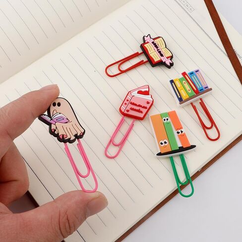 Cute Paper Clips for Bookish Gifts for Book Lovers 18 PCS Fancy Paper Clips Office Bookworm Gifts Supplies Cute School Supplies Bookmarks for Book Lovers Study Stuff in Saudi Arabia