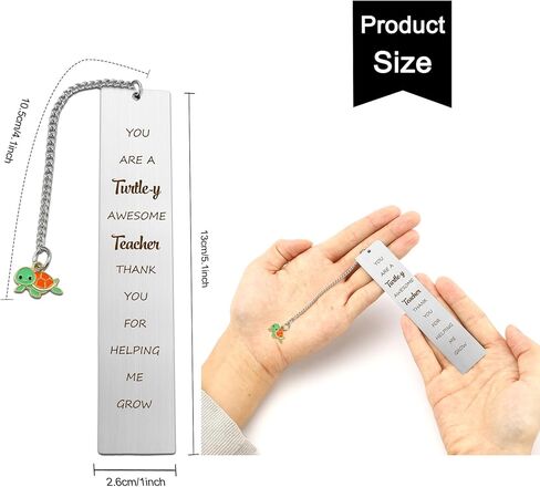 Teacher Christmas Gifts Sea Turtle Gifts for Women Thank You Teacher Appreciation Gift from Student Thank You for Helping Me Grow Metal Bookmark Birthday Graduation Teachers Day Valentines Presents in Saudi Arabia