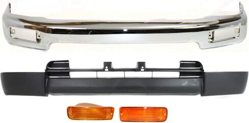 طقم المصد الأمامي Garage-Pro لسيارة Toyota 4Runner Base SR5 1996-1998، فولاذ كروم، استبدال المصد الأمامي، يستبدل # 5210135300 TO1002162 8152035120 TO2530125 8151035120 TO2531125 5391135909 in Kuwait
