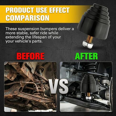 2PCS Suspension Bump Stopper, Rubber Rear Shock Absorber Bump Block with Screw Kit, Universal Replacement for Cars, Trucks and Off-Road Vehicles in Saudi Arabia