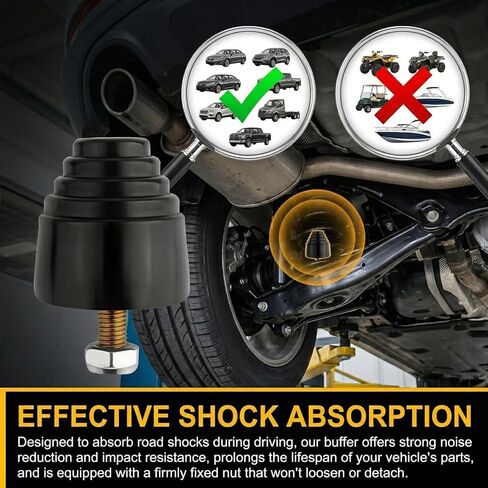 2PCS Suspension Bump Stopper, Rubber Rear Shock Absorber Bump Block with Screw Kit, Universal Replacement for Cars, Trucks and Off-Road Vehicles in Saudi Arabia