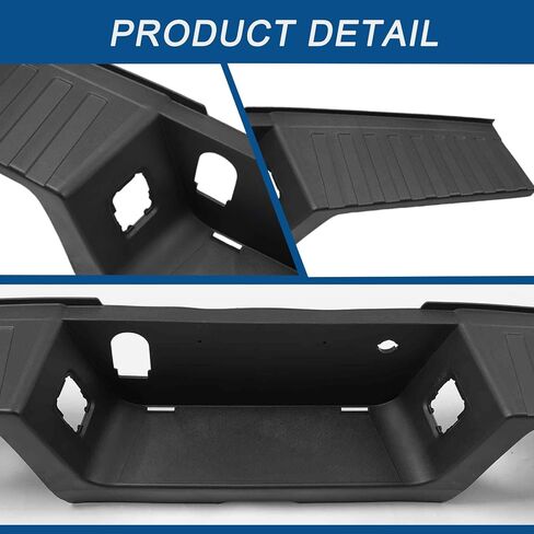 Rear Bumper Step Pad Compatible with F-250 F-350 F-450 Super Duty 2017-2022 without Parking Aid Sensor Holes, Black Textured, Replace for FO1191146 HC3Z17B807AH HC3Z17B807AG HC3Z17B807AH in Saudi Arabia