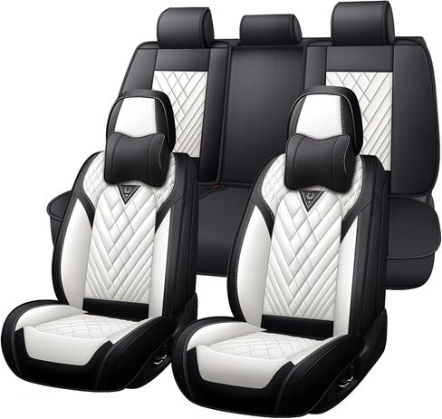 Car Seat Covers Full Set for Land Rover Range Rover Sport 2006-2026, Anti-Slip Full Coverage Car Seat Covers, Waterproof Nappa Leather Car Seat Cover Sets(5 Seats/Black Red) in Saudi Arabia