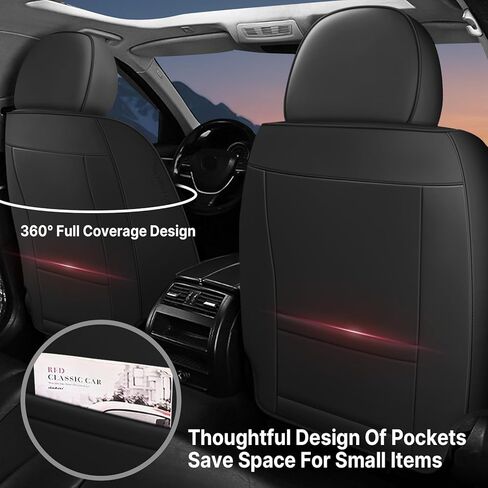Forte Seat Covers Compatible with Kia Forte 2012-2024 Premium Leather Car Seat Covers,Waterproof,Wear Resistant,Airbag Compatible Seat Protector(5 Seats,Black) in Saudi Arabia
