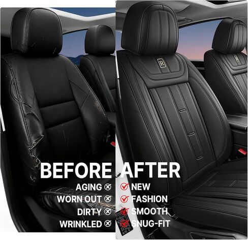 Forte Seat Covers Compatible with Kia Forte 2012-2024 Premium Leather Car Seat Covers,Waterproof,Wear Resistant,Airbag Compatible Seat Protector(5 Seats,Black) in Saudi Arabia