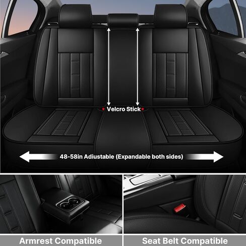 Forte Seat Covers Compatible with Kia Forte 2012-2024 Premium Leather Car Seat Covers,Waterproof,Wear Resistant,Airbag Compatible Seat Protector(5 Seats,Black) in Saudi Arabia