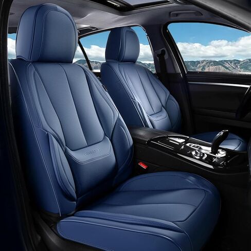Coverado Automotive Seat Covers, Car Seat Covers Front Seats, Nappa Leather Blue Car Seat Cover, Waterproof Seat Cushion, 2 Pack Front Seat Covers Driver Seat Protector Fit for Most Cars SUV in Saudi Arabia