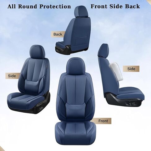 Coverado Automotive Seat Covers, Car Seat Covers Front Seats, Nappa Leather Blue Car Seat Cover, Waterproof Seat Cushion, 2 Pack Front Seat Covers Driver Seat Protector Fit for Most Cars SUV in Saudi Arabia