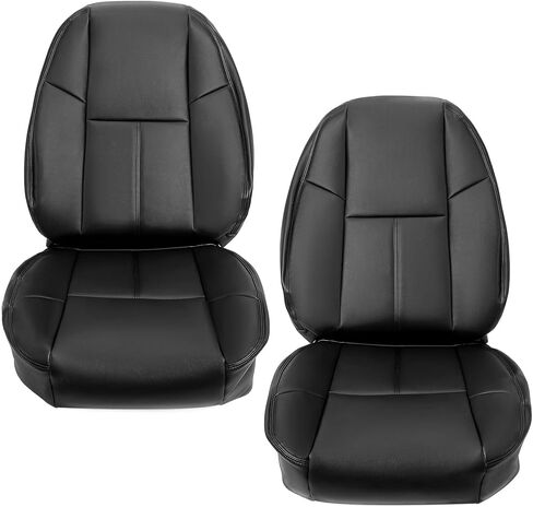 Kojem Seat Cover Replacement Compatible with 2007-2014 Chevrolet Silverado 1500 2500 3500 Extended Cab Front & Rear Black Synthetic Leather Full Set Seat Cover in Kuwait
