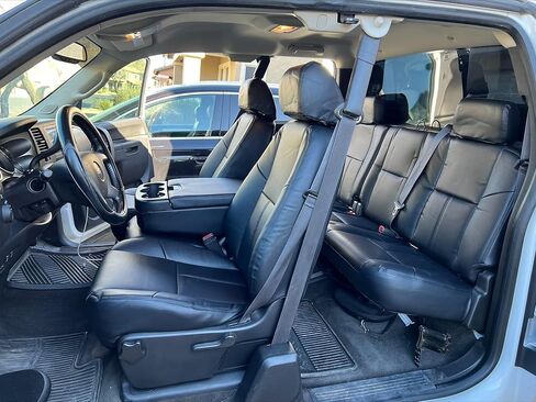 Kojem Seat Cover Replacement Compatible with 2007-2014 Chevrolet Silverado 1500 2500 3500 Extended Cab Front & Rear Black Synthetic Leather Full Set Seat Cover in Kuwait