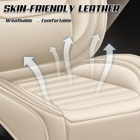 Car Seat Covers Custom Fit MINI Convertible 2013-2026, Waterproof Nappa Leather Car Seat Protector, Breathable Car Seat Cushion, Seat Covers for Car(5 Seats Standard/Beige) in Kuwait