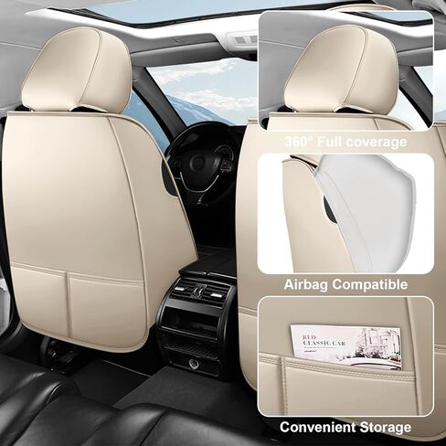 Car Seat Covers Custom Fit MINI Convertible 2013-2026, Waterproof Nappa Leather Car Seat Protector, Breathable Car Seat Cushion, Seat Covers for Car(5 Seats Standard/Beige) in Kuwait