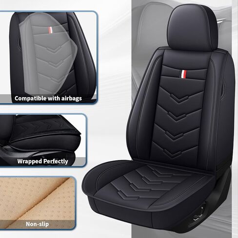 7 Seats Car Seat Covers for Chrysler Town & Country 2001-2016,Premium Nappa Leather Waterproof Car Seat Cover,Anti-Slip & Durable Car Seat Cover Full Set(Standard,Black) in Saudi Arabia