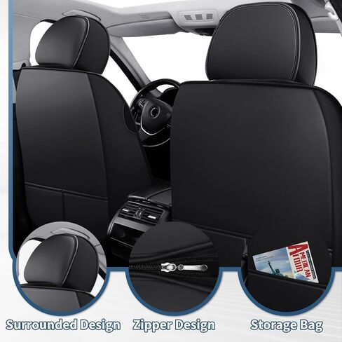 7 Seats Car Seat Covers for Chrysler Town & Country 2001-2016,Premium Nappa Leather Waterproof Car Seat Cover,Anti-Slip & Durable Car Seat Cover Full Set(Standard,Black) in Saudi Arabia