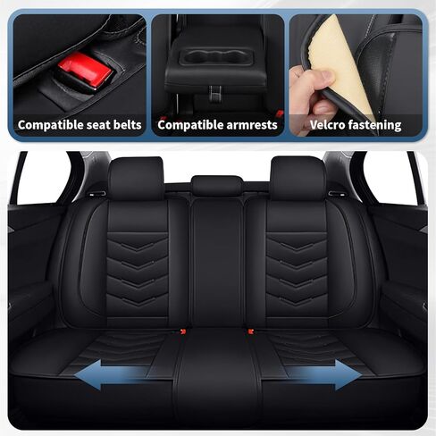 7 Seats Car Seat Covers for Chrysler Town & Country 2001-2016,Premium Nappa Leather Waterproof Car Seat Cover,Anti-Slip & Durable Car Seat Cover Full Set(Standard,Black) in Saudi Arabia