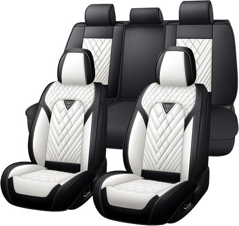 Car Seat Covers Front Seats for Volkswagen GTI 2003-2014, Anti-Slip Full Coverage Car Seat Covers, Waterproof Nappa Leather Car Seat Cover Sets(2 Seats/Black Red) in Saudi Arabia