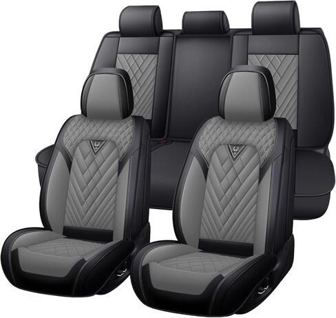 Car Seat Covers Front Seats for Volkswagen GTI 2003-2014, Anti-Slip Full Coverage Car Seat Covers, Waterproof Nappa Leather Car Seat Cover Sets(2 Seats/Black Red) in Saudi Arabia