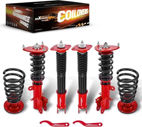 maxpeedingrods Coilovers لنيسان ألتيما سيدان L32 2007-2012، ألتيما كوبيه D32 2008-2013، لنيسان ماكسيما سيدان A35 2009-2014، طقم خفض تعليق كويلوفر قابل للتعديل باللون الأحمر in Kuwait