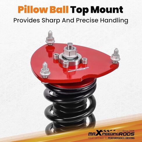 maxpeedingrods Coilovers لنيسان ألتيما سيدان L32 2007-2012، ألتيما كوبيه D32 2008-2013، لنيسان ماكسيما سيدان A35 2009-2014، طقم خفض تعليق كويلوفر قابل للتعديل باللون الأحمر in Kuwait