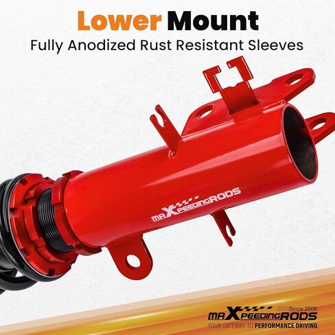 maxpeedingrods Coilovers لنيسان ألتيما سيدان L32 2007-2012، ألتيما كوبيه D32 2008-2013، لنيسان ماكسيما سيدان A35 2009-2014، طقم خفض تعليق كويلوفر قابل للتعديل باللون الأحمر in Kuwait