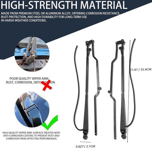 602-5409 602-5410 1 Pair Front Windshield Wiper Arm Kit Protection Fits Compatible with Kenworth 2000-2004 W900 2005-2007 C500 Single Motor Style Replaces OE 1120600BWS 1020600BWS GS27521 in Saudi Arabia
