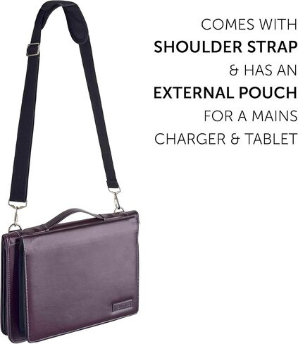 Purple Leather Laptop Messenger Case - Compatible with Lenovo ThinkPad X1 Carbon Gen 12 (14") Laptop in Kuwait
