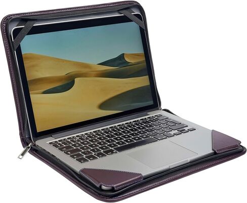 Purple Leather Laptop Messenger Case - Compatible with Lenovo ThinkPad X13 Gen 6 (13.3") Laptop in Kuwait
