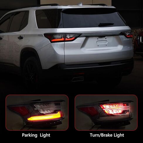 Huray Left LED Outer Tail Light Fit for Chevy Traverse 2018-2021, LH Taillight w/Redline Pkg OE Style Tail lamp Rear Brake Lamp Replacement for 84838458 GM2804131 Driver Side in Kuwait