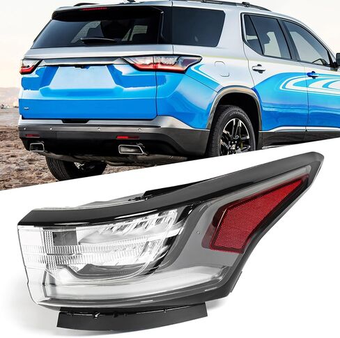 Huray Left LED Outer Tail Light Fit for Chevy Traverse 2018-2021, LH Taillight w/Redline Pkg OE Style Tail lamp Rear Brake Lamp Replacement for 84838458 GM2804131 Driver Side in Kuwait